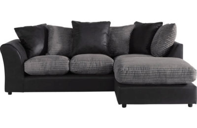 HOME New Bailey Large Jumbo Cord Right Corner Sofa- Charcoal HOME New Bailey Large Jumbo Cord Right Corner Sofa- Charcoal